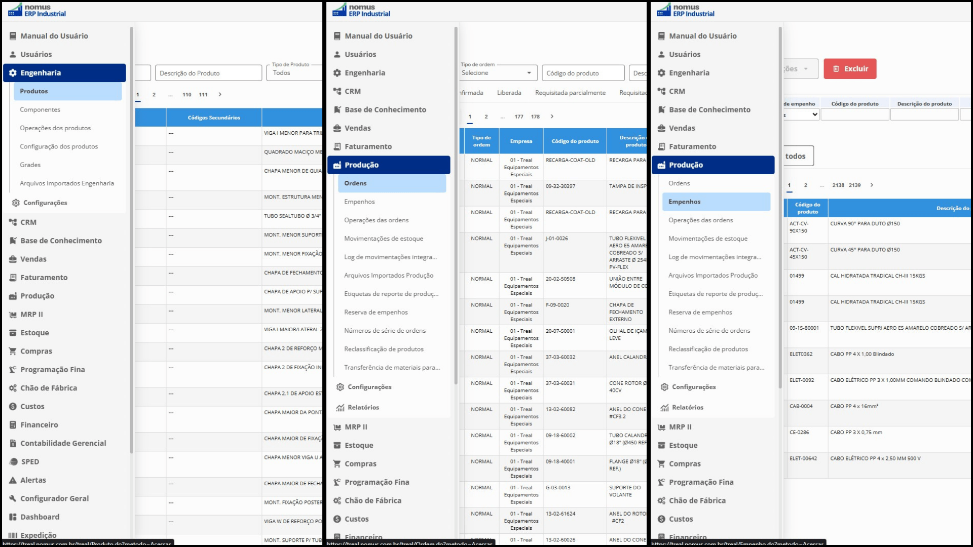Linha de produção industrial